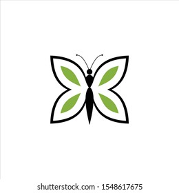 Silhouette of a butterfly vector icon