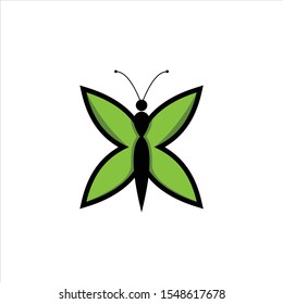 Silhouette of a butterfly vector icon