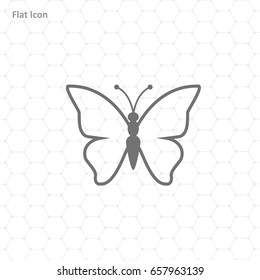 Silhouette of a butterfly vector icon