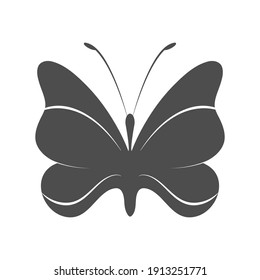 Silhouette of butterfly. Vector illustration for creative design, logo, website and app. Flat Style