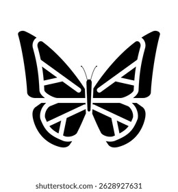 Silhouette of a butterfly. Butterfly vector illustration. Butterfly icon isolated
