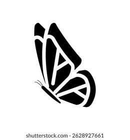 Silhouette of a butterfly. Butterfly vector illustration. Butterfly icon isolated on white background