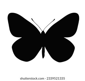 Silhouette of a butterfly. Vector isolated on white.