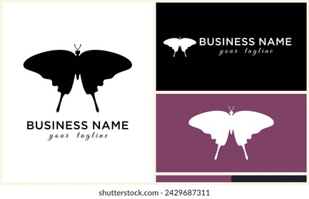 silhouette butterfly vector logo template