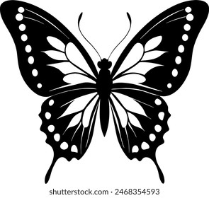 silhouette of a butterfly wildlife illustration