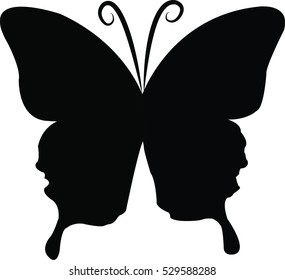 Silhouette of a butterfly.vector