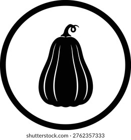 Silhouette Butternut Squash in circle minimalistic design vector Illustrator
