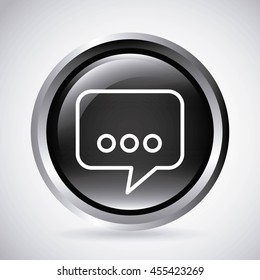 Silhouette and button concept represented by white bubble icon. Isolated and shiny illustration.