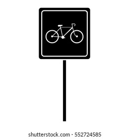 Silhouette Bycicle Road Sign Parking