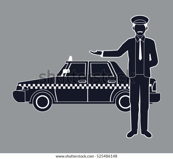 silhouette cab car\
driver working service\
public