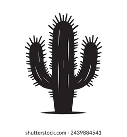 a silhouette of a cactus on a white background