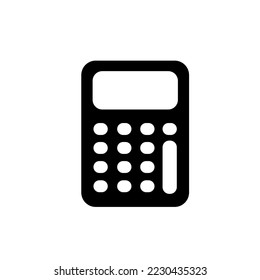 Silhouette calculator icon on white background