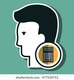 silhouette calculator maths icon