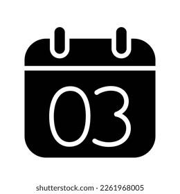 Silhouette calendario 3 fechas ilustración vectorial aislada