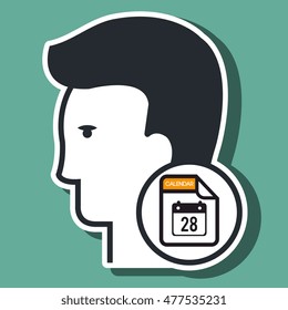 silhouette calendar date icon