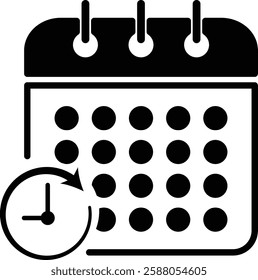 Silhouette Calender Vector Icon Set