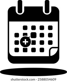 Silhouette Calender Vector Icon Set