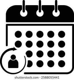Silhouette Calender Vector Icon Set