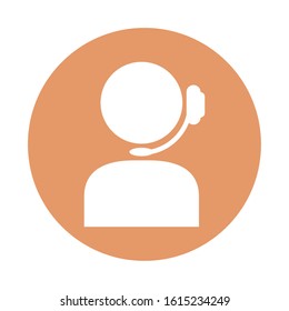 silhouette of call center agent vector illustration design