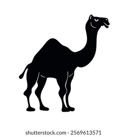 Silhouette camel animal icon vector illustration. Isolated on white background