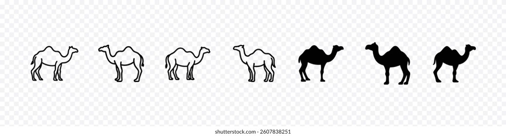 silhouette of a camel, Camel icon silhouette vector illustration, Black Camel icon. Camel Symbol of Desert