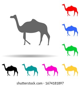 silhouette of a camel multi color style icon. Simple glyph, flat vector of zoo icons for ui and ux, website or mobile application