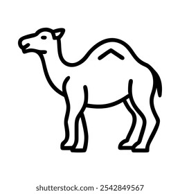 Silhouette of a camel, representing desert life and travel.