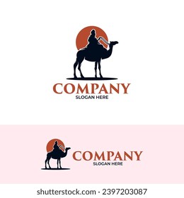 Silhouette of camel tours logo design