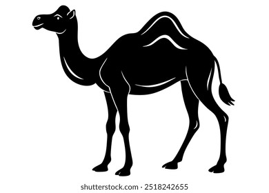 A silhouette camel vector art, vector camel on white background