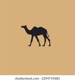 Silhouette camel vector logo template.