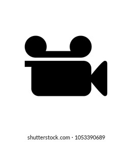 Silhouette camera icon, vector illustration.