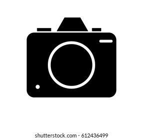 Silhouette of camera. Isolated on white