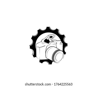 Silhouette camera logo design template