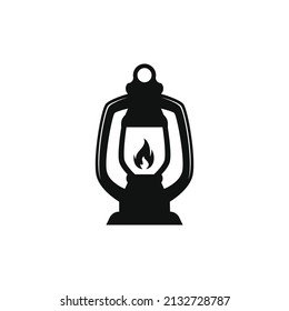 diseño de vectores de linterna de campamento de silueta para icono de logotipo