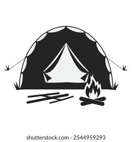 silhouette camping tent black color only.