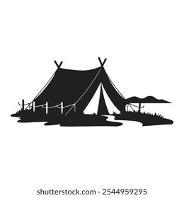 silhouette camping tent black color only.