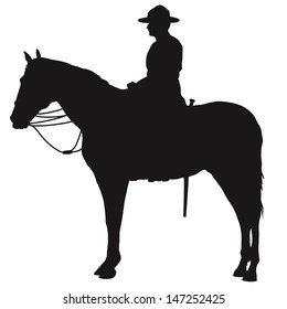 The silhouette of a Canadian Mounted Police officer
