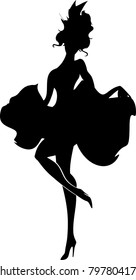 Silhouette of cancan dancer