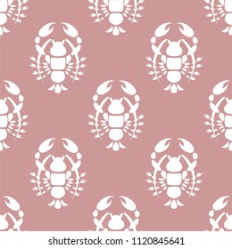 Silhouette of the cancer. Seamless vector pattern