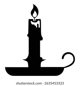 Silhouette of candle icon vector. Candle icon vector design. Aromatherapy and festive icon, birthday, monochrome candle wax tops, flowing paraffin candles with fire isolated. Vector Illustration.