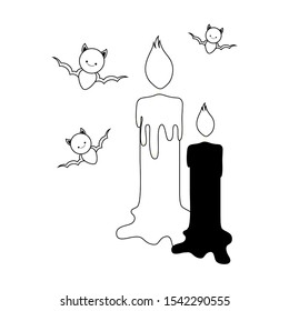 silhouette of candles on a white background vector illustration design