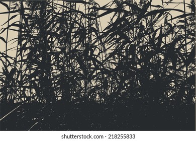 silhouette of the cane. vector illustration