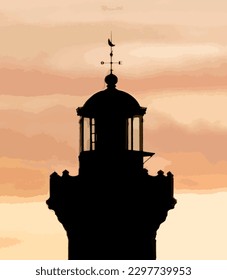 silhouette of Cankurtaran lighthouse in istanbul