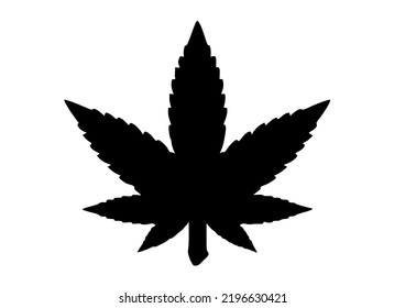 Silueta de vector de hojas de cannabis 
