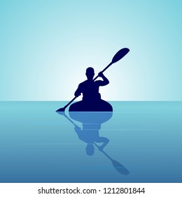 silhouette of canoe sports