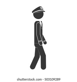 silhouette captain pilot walking to the right side
