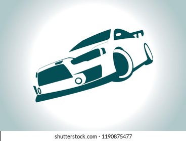 the silhouette of the car