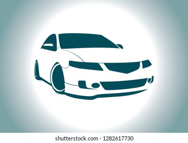 the silhouette of the car