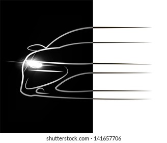 Silhouette of car.