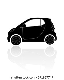 A silhouette of a car